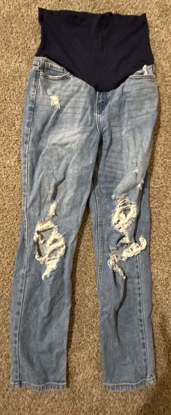 PinkBlush Maternity Distressed Straight Leg Jeans Size 26